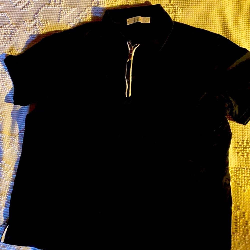 Zegna 1/4 zip black polo